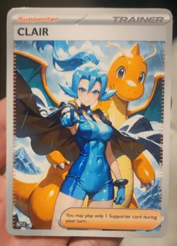 Clair - Pokemon - Waifu - Goddess - DIY - Full Art - Glossy - Trainer Card - Image 1