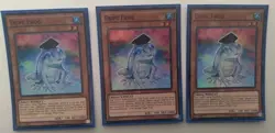 3x Yugioh Dupe Frog OP03-EN005 Super Rare Light Play - Image 1