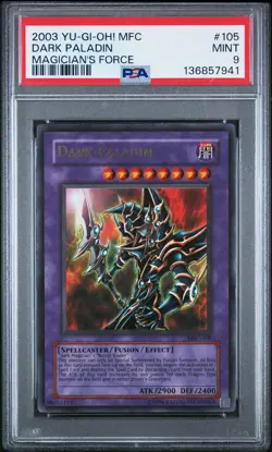 2003 Yu-Gi-Oh! Magician's Force #105 Dark Paladin PSA 9 - Image 1