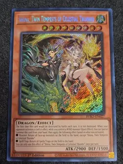 Yugioh Shiina Twin Tempests of Celestial Thunder BPRO-EN027 Secret Rare NM - Image 1