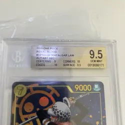 One Piece TCG Trafalgar Law OP10-119 Parallel Alt Art Royal Blood BGS 9.5 -crack - Image 4