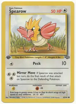 1999 WOTC Pokemon Jungle "1ST EDITION" #62/64....SPEAROW....NEVER PLAYED - Image 1