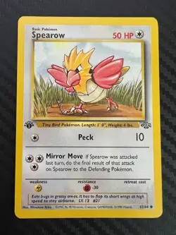 Pokemon TCG Jungle Spearow Card 62/64 Unlimited Common 1st Edition VLP - Image 1