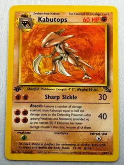Kabutops 1st Edition 24/62 Fossil Rare - Pokemon TCG - LP+ - Image 1