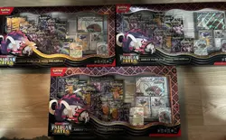 LOT OF 3 Pokemon Paldean Fates Great Tusk + Iron Threads EX Premium Collection - Image 1