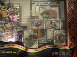 Lot Of 3 Pokemon Paldean Fates Great Tusk Iron Threads Ex Premium Collection - Image 2