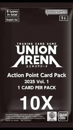 Union Arena Action Point Card Pack 2025 Vol 1 English New Bandai 10X - Image 1
