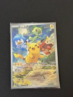 Pokemon TCG Pikachu 027 Black Star Promo SV Paldea Full Art Holo NM Sealed - Image 1