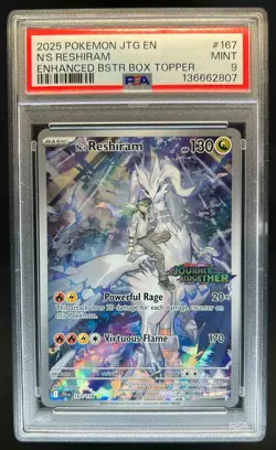 2025 Pokemon SV Journey Together JTG EN N's Reshiram Promo Cards #167/159 PSA 9 - Image 1