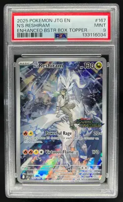 2025 Pokemon SV Journey Together JTG EN N's Reshiram Promo Cards #167/159 PSA 9 - Image 1