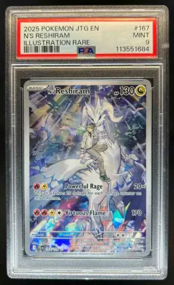 2025 Pokemon SV Journey Together JTG EN N's Reshiram #167/159 PSA 9 - Image 1