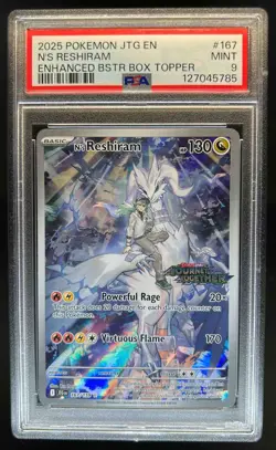 2025 Pokemon SV Journey Together JTG EN N's Reshiram Promo Cards #167/159 PSA 9 - Image 1