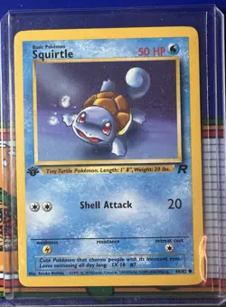 Pokemon TCG Squirtle Team Rocket 68/82 1st Edition Common Vintage WoTC LP - Image 1