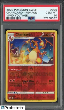 2020 Pokemon SWSH Vivid Voltage #025 Charizard Reverse Foil PSA 10 GEM MINT - Image 1