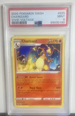 2020 Pokemon SWSH Charzard Vivid Voltage #025/185 PSA 9 Mint - Image 1