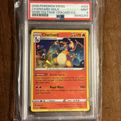 2020 Pokemon SWSH Vivid Voltage-Cracked Ice Charizard Promos Holo #025/185 PSA 9 - Image 1