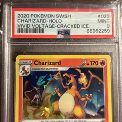 2020 Pokemon SWSH Vivid Voltage-Cracked Ice Charizard Promos Holo #025/185 PSA 9 - Image 2