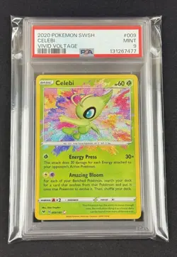 Celebi 009/185 Amazing Rare PSA 9 Mint SWSH Vivid Voltage 2020 Pokemon TCG - Image 3