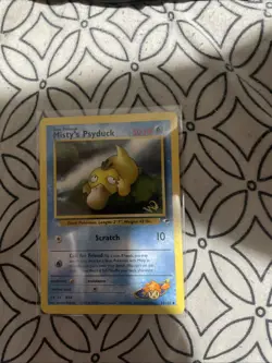 W STAMP Misty's Psyduck 54/132 Gym Heroes WOTC Gold Promo Rare Pokemon Card - Image 1
