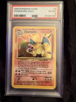 1999 Pokemon TCG Charizard Holo Base Set Rare Card 4/102 PSA 6 EX-MINT English - Image 1