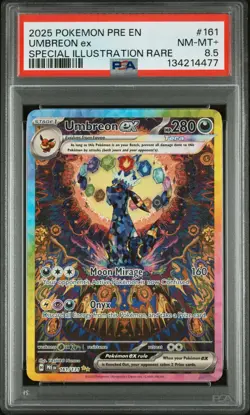 2025 Pokemon Scarlet & Violet Prismatic Evolutions Umbreon ex #161/131 PSA 8.5 - Image 1