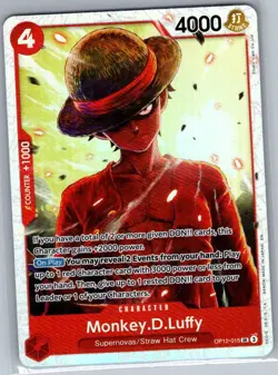Monkey.D.Luffy OP12-015 SR English Legacy of the Master - One Piece Card - NM - Image 1