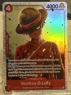 Monkey D Luffy SR OP12-015 English ONE PIECE Card Legacy of the Master - NM - Image 1