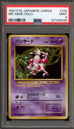 Pokemon Mr. Mime Jungle Japanese Holo Rare #122 PSA 9 Mint - Image 1