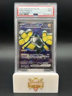 2023 POKEMON PAR EN-PARADOX RIFT ULTRA RARE #223 IRON HANDS EX PSA 9 MINT - Image 1