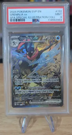 PSA 9 MINT Greninja ex 132 Sv: Scarlet & Violet Promo Card - Image 1