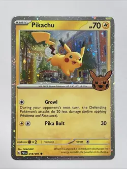 Pikachu Trick or Trade 2024 Cosmos Holo Card 018/091 - Image 1