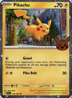 Pokemon Pikachu TCG Trick or Trade 2024 Cosmos Holo Card 018/091 - Image 1