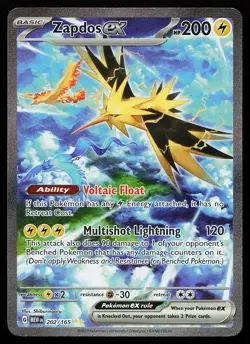 Zapdos ex 202/165 Special Illustration Rare Scarlet & Violet 151 Pokemon Card - Image 1