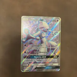 Pokemon Mewtwo GX TCG Full Art Ultra Rare Holo Card 72/73 Shining Legends NM - Image 1