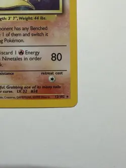 Pokemon TCG Ninetales Base Set Holo Rare Card 12/102 Unlimited - Image 2