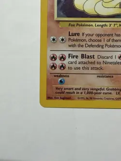 Pokemon TCG Ninetales Base Set Holo Rare Card 12/102 Unlimited - Image 3