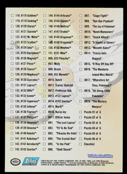 Pokemon Card - Pokemon Checklist Topps TV Animation Edition Foil Series 3 - Image 2