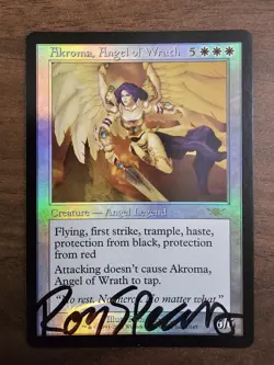 *FOIL* *SIGNED* Akroma, Angel of Wrath - Legions - MTG - LP - Image 2