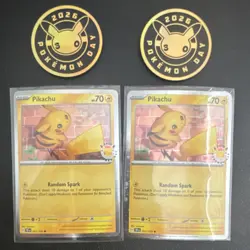 Pokemon Pikachu 2026 Pokemon Day Promo Cards Lot of 2 Stamped English - Image 1