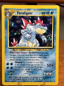 Pokemon TCG Feraligatr Neo Genesis Holo Unlimited Rare Card 4/111 - Image 1