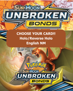 Pokemon Unbroken Bonds: Choose Your Card! Holo/Reverse Holo NM English Cards - Image 1
