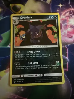Greninja Reverse Holo Rare Card Pokemon TCG Sun & Moon Unbroken Bonds 117/214 NM - Image 1