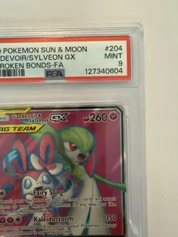 2019 POKEMON SUN & MOON UNBROKEN BONDS FULL ART/GARDEVOIR & SYLVEON GX PSA 9 - Image 3