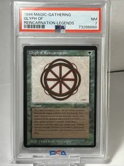 1994 MTG Magic the Gathering Glyph of Reincarnation - Legends PSA 7 - Image 1