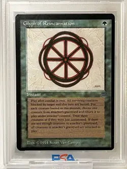 1994 MTG Magic the Gathering Glyph of Reincarnation - Legends PSA 7 - Image 2