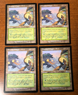 4x Treetop Village - Urza's Legacy - Signed by Anthony S. Waters - MTG - Image 1