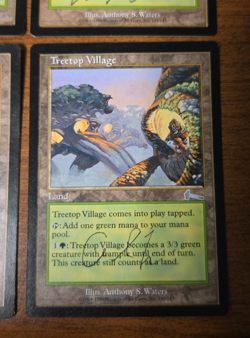 4x Treetop Village - Urza's Legacy - Signed by Anthony S. Waters - MTG - Image 3