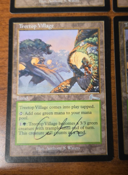 4x Treetop Village - Urza's Legacy - Signed by Anthony S. Waters - MTG - Image 4