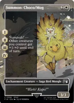 Summon: Choco/Mog BORDERLESS Final Fantasy Magic MTG NM - Image 1