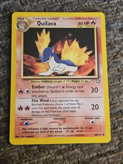Quilava (46/111) Neo Genesis Vintage WOTC era Pokemon Card - Image 1
